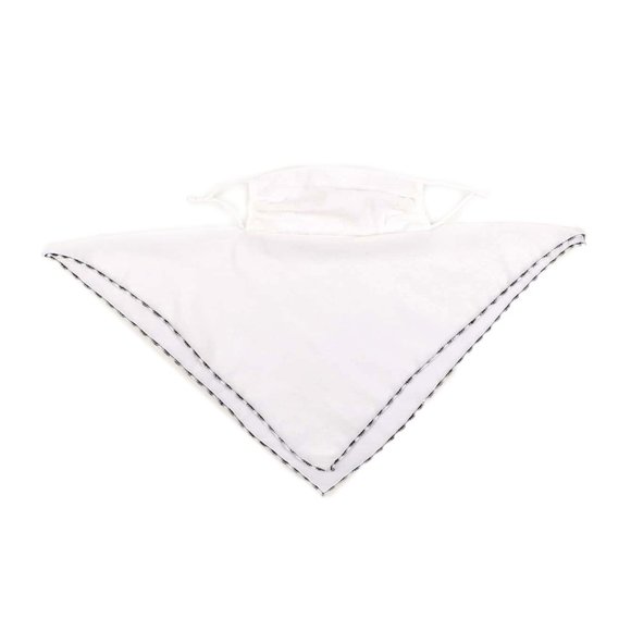 NEW Sheer White with Contrast Trim Face Mask - Picture 5 of 5